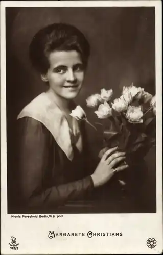 Ak Schauspielerin Margarete Christians, Portrait, Tulpen