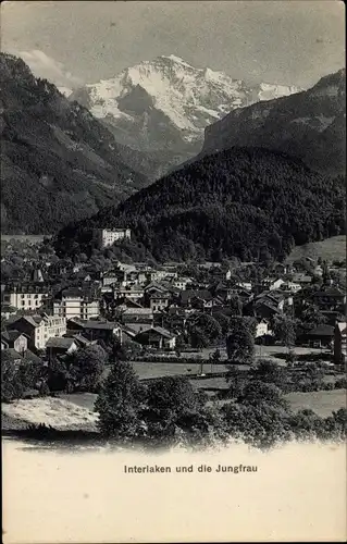 Ak Interlaken Kanton Bern Schweiz, Totale mit Jungfrau