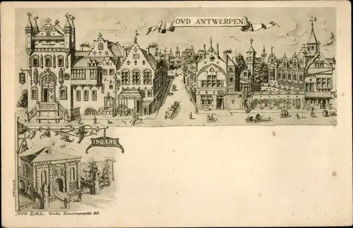 Künstler Ak Anvers Antwerpen Flandern, Stadtbild