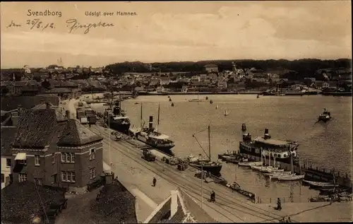 Ak Svendborg Dänemark, Udsigt over Hamnen