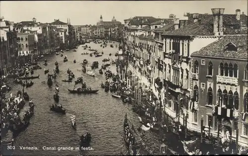 Ak Venezia Venedig Veneto, Canal grande in festa