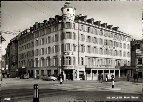 Ak Sankt Gallen Stadt Schweiz, Hotel Hecht