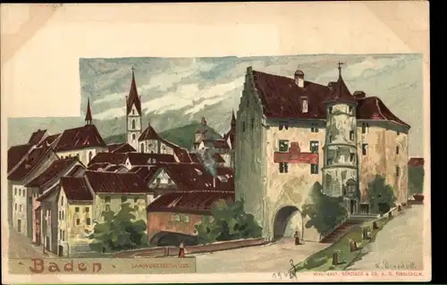 Künstler Litho Dussault, K., Baden Kanton Aargau Schweiz, Landvogteischloss