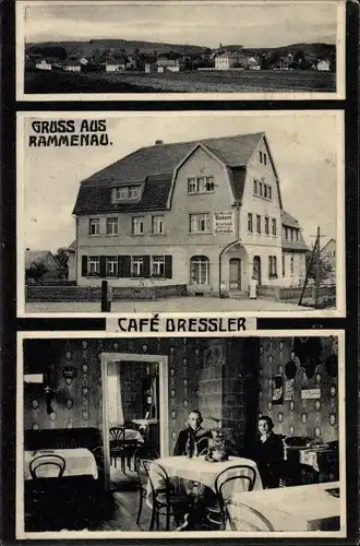Ak Rammenau Sachsen, Gesamtansicht, Café Dressler