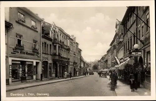 Ak Eisenberg Thüringen, Steinweg, Geschäft, Hotel
