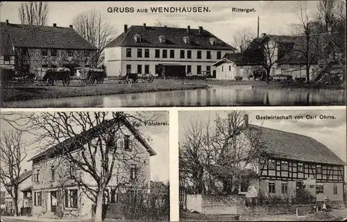 Ak Wendhausen Schellerten in Niedersachsen, Rittergut, Gastwirtschaft, Försterei