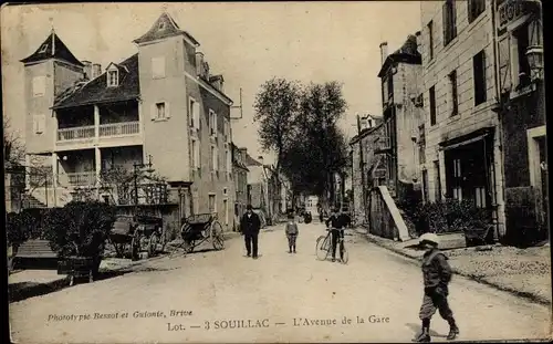 Ak Souillac Lot, L'Avenue de la Gare