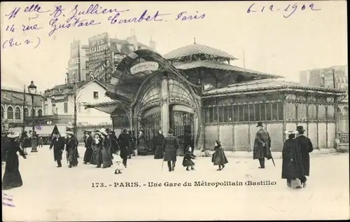Ak Paris IV, Une Gare du Metropolitain, Bastille