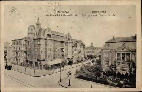Ak Bydgoszcz Bromberg Westpreußen, Danziger Straße, Bismarckstraße