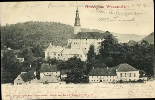 Ak Weesenstein im Müglitztal Sachsen, Schloss Weesenstein