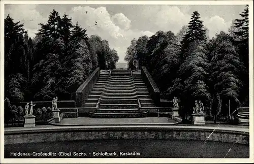 Ak Groß Sedlitz Großsedlitz Heidenau Sachsen, Schlosspark, Kaskaden
