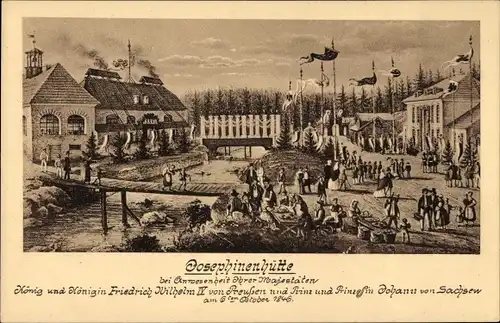 Ak Szklarska Poręba Schreiberhau Riesengebirge Schlesien, Josephinenhütte, König Friedrich Wilhelm
