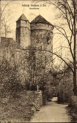 Ak Stolpen in Sachsen, Schloss, Koselturm