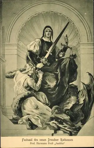 Künstler Ak Hermann, Festsaal des neuen Dresdner Rathauses