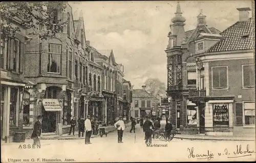 Ak Assen Drenthe Niederlande, Marktstraat