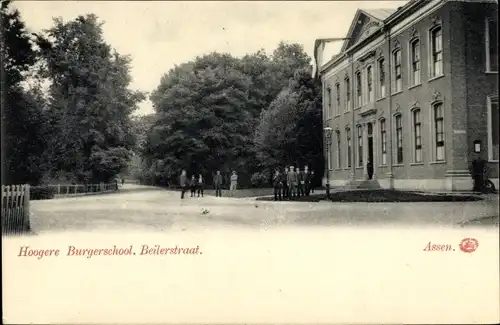 Ak Assen Drenthe Niederlande, Hoogere Burgerschool, Beilerstraat
