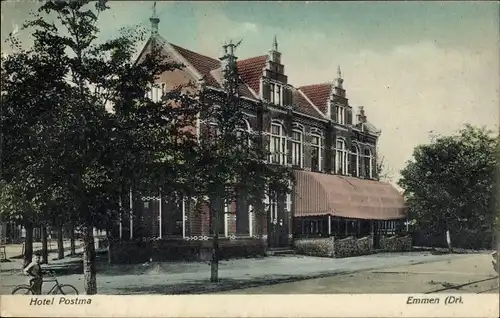 Ak Emmen Drenthe Niederlande, Hotel Postma