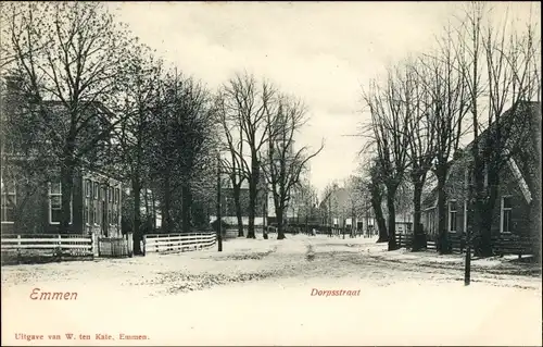 Ak Emmen Drenthe, Dorpstraat, Ortsansicht, Wohnhäuser