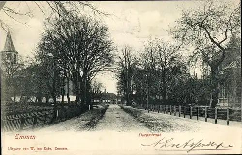 Ak Emmen Drenthe, Dorpsstraat