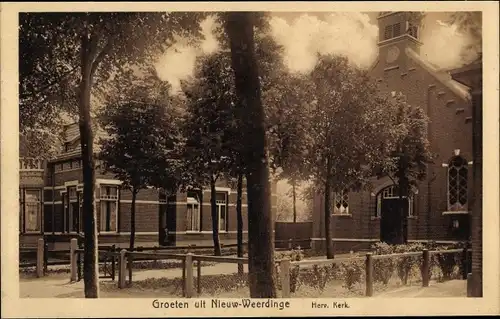 Ak Nieuw Weerdinge Drenthe Niederlande, Herv. Kerk