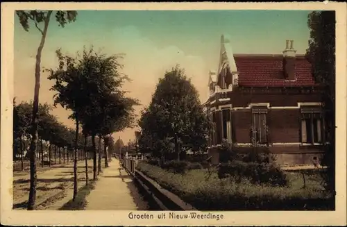 Ak Nieuw Weerdinge Drenthe Niederlande, Straßenpartie, Haus