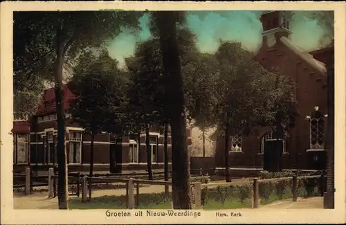 Ak Nieuw Weerdinge Drenthe Niederlande, Herv. Kerk