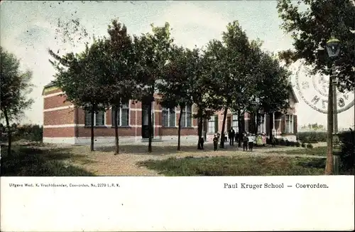 Ak Coevorden Drenthe, Paul Kruger School