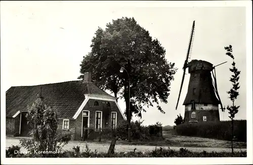 Ak Diever Drenthe Niederlande, Korenmolen