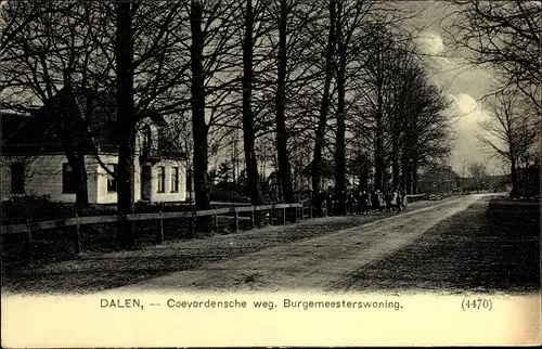 Mondschein Ak Dalen Midden Drenthe Niederlande, Coevordensche weg, Burgmeesterswoning