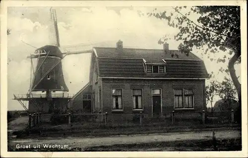 Ak Wachtum Coevorden Drenthe, Windmühle