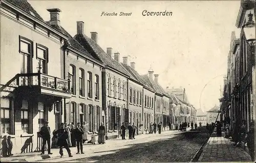 Ak Coevorden Drenthe Niederlande, Friesche straat