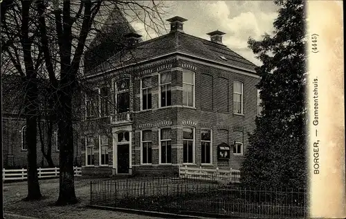 Ak Borger Drenthe Niederlande, Gemeentehuis