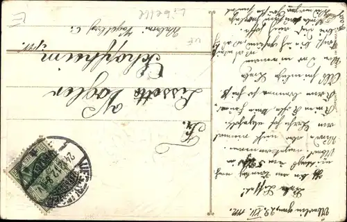 Präge Ak Veilchen, Schmetterlin, Libelle