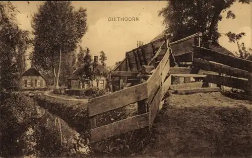 Ak Giethoorn Overijssel Niederlande, Holl. Venetie, Brücke