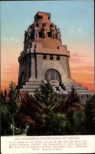 Ak Leipzig in Sachsen, Blick auf das Völkerschlachtdenkmal