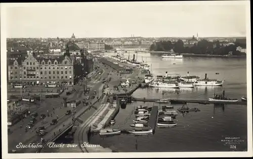 Ak Stockholm Schweden, Utsikt over Slussen