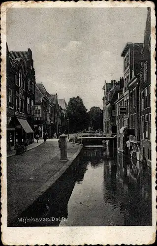 Ak Delft Südholland Niederlande, Wijnhaven