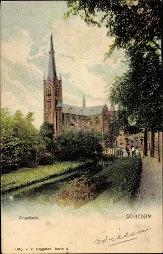 Ak Schiedam Südholland Niederlande, Singelkerk