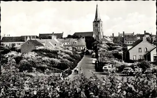 Ak Domburg Veere Zeeland Niederlande, Tooropstraat, Kirche