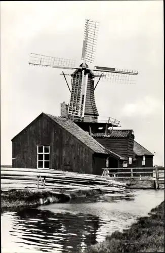 Ak Zaandam Zaanstad Nordholland, Lattenzagertje Het Vechtertje, Molen