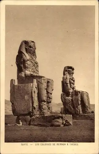 Ak Theben Ägypten, Les Colosses de Memnon