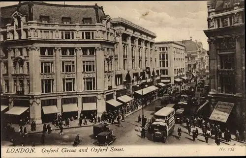 Ak London City England, Oxford Circus and Oxford Street
