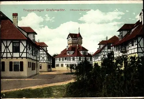 Ak Grafenwöhr in der Oberpfalz Bayern, Truppenlager, Offiziersbaracken