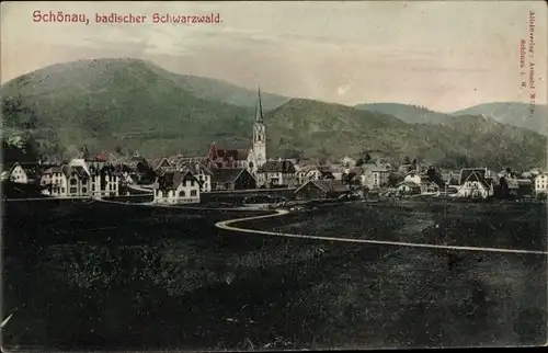 Ak Schönau im Schwarzwald, Blick zum Ort