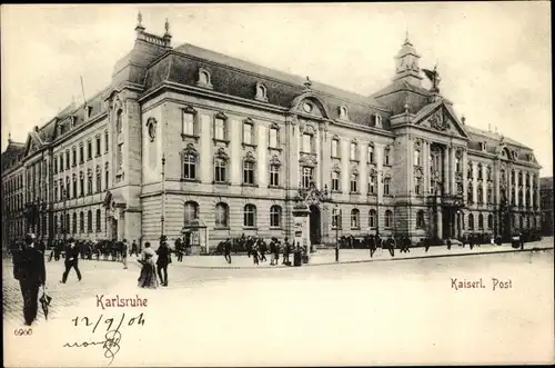 Ak Karlsruhe in Baden, Kaiserliche Post