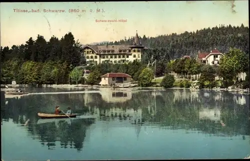 Ak Titisee Neustadt im Breisgau Hochschwarzwald, Schwarzwald-Hotel, Ruderboot