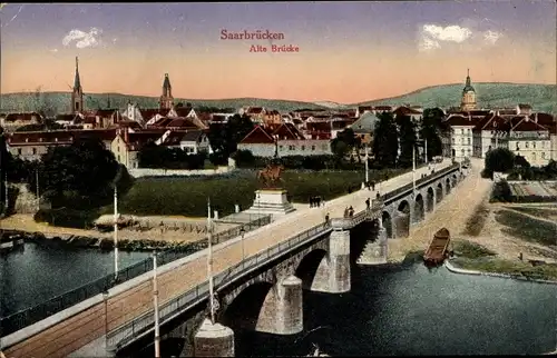 Ak Saarbrücken im Saarland, Alte Brücke