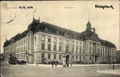 Ak Karlsruhe in Baden, Reichspost