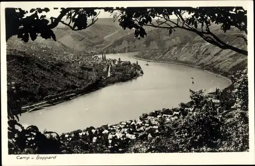 Ak Kamp Bornhofen am Rhein, Panorama mit Boppard