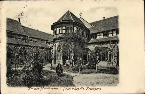 Ak Maulbronn im Schwarzwald, Kloster, Brunnenkapelle, Kreuzgang